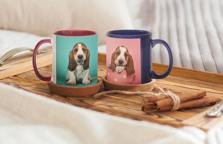 Mug couleur personnalisé avec photo